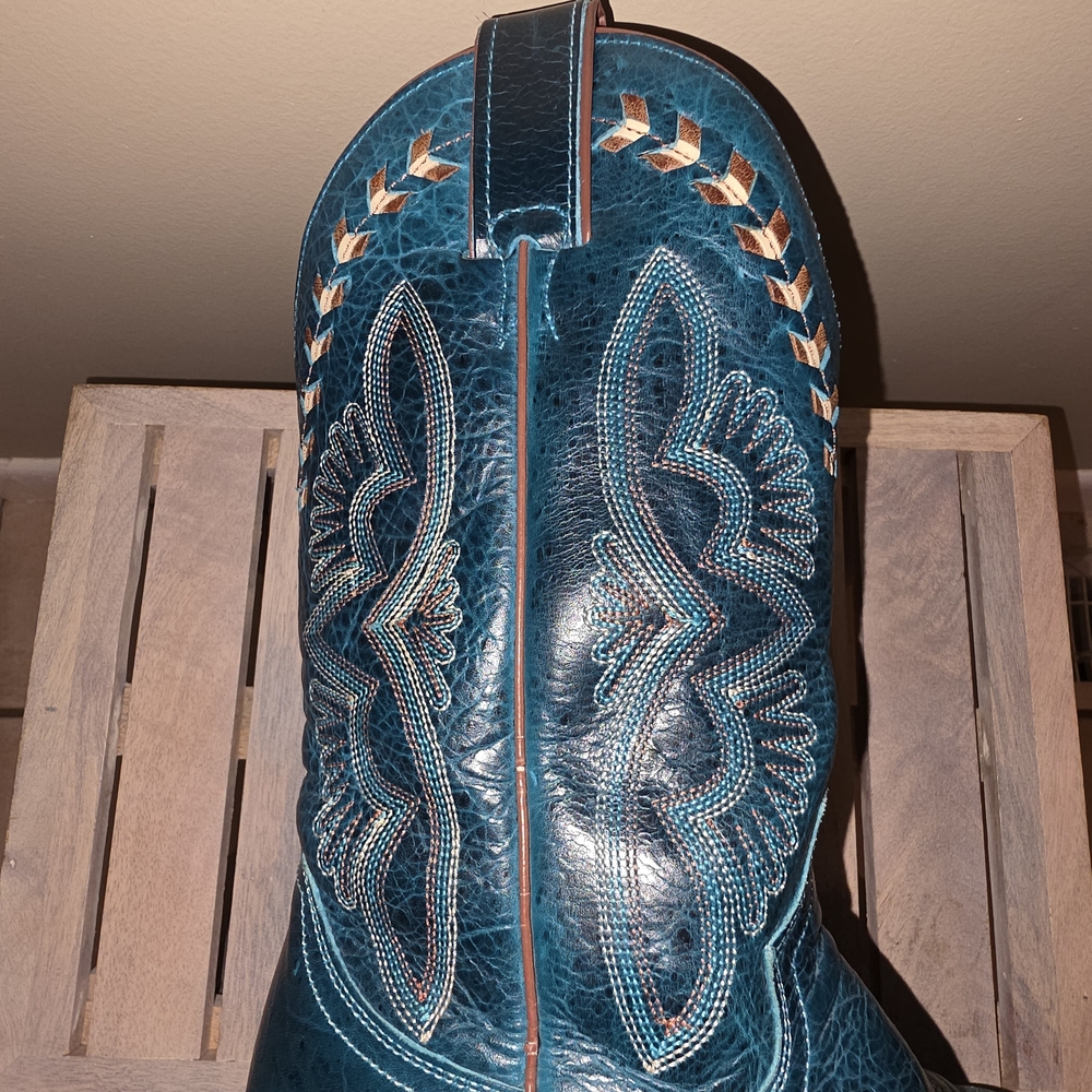 WOMENS, Justin, Western Boots in Turquoise - Picture 5 of 10
